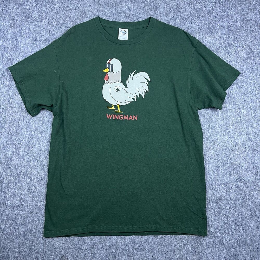 Vtg Delta Pro Weight Men's T-Shirt Wingman Military Humor Green Y2K Size Large